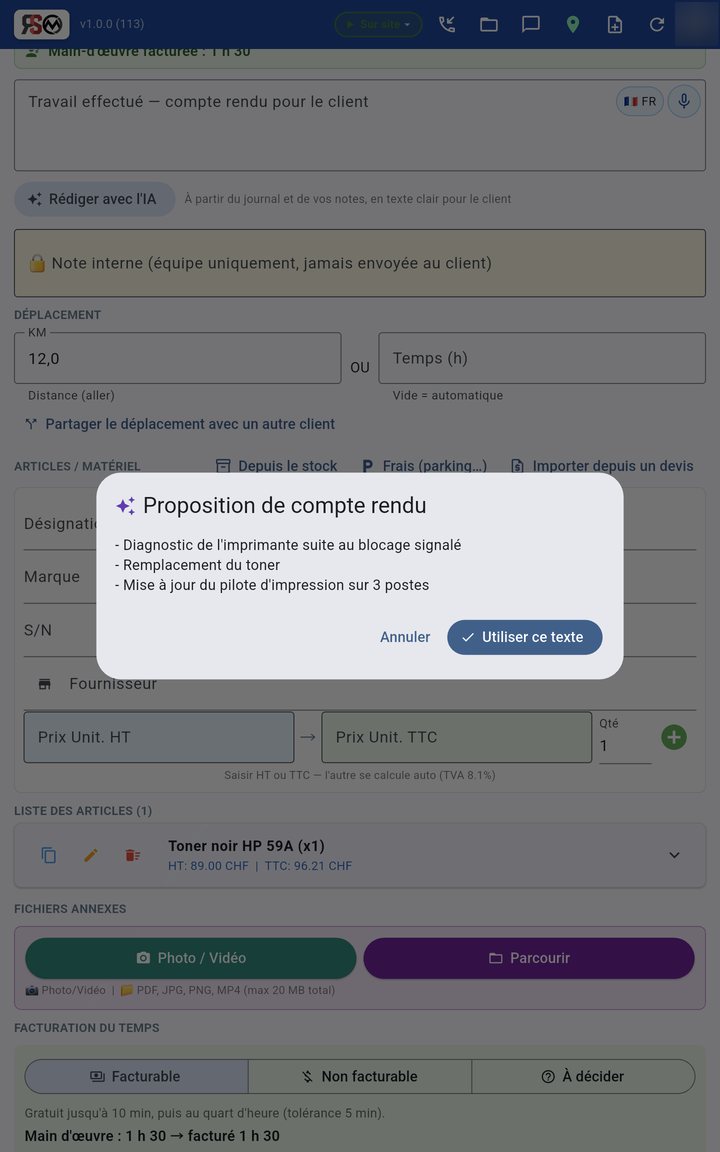Journal de travail et compte rendu proposé par l'IA