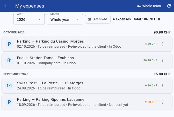 My expenses