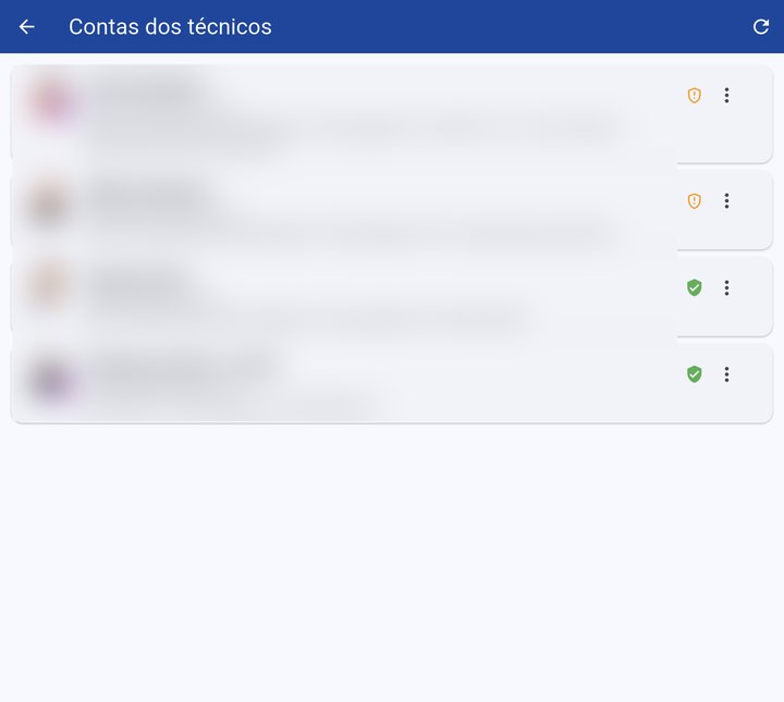 Contas dos técnicos