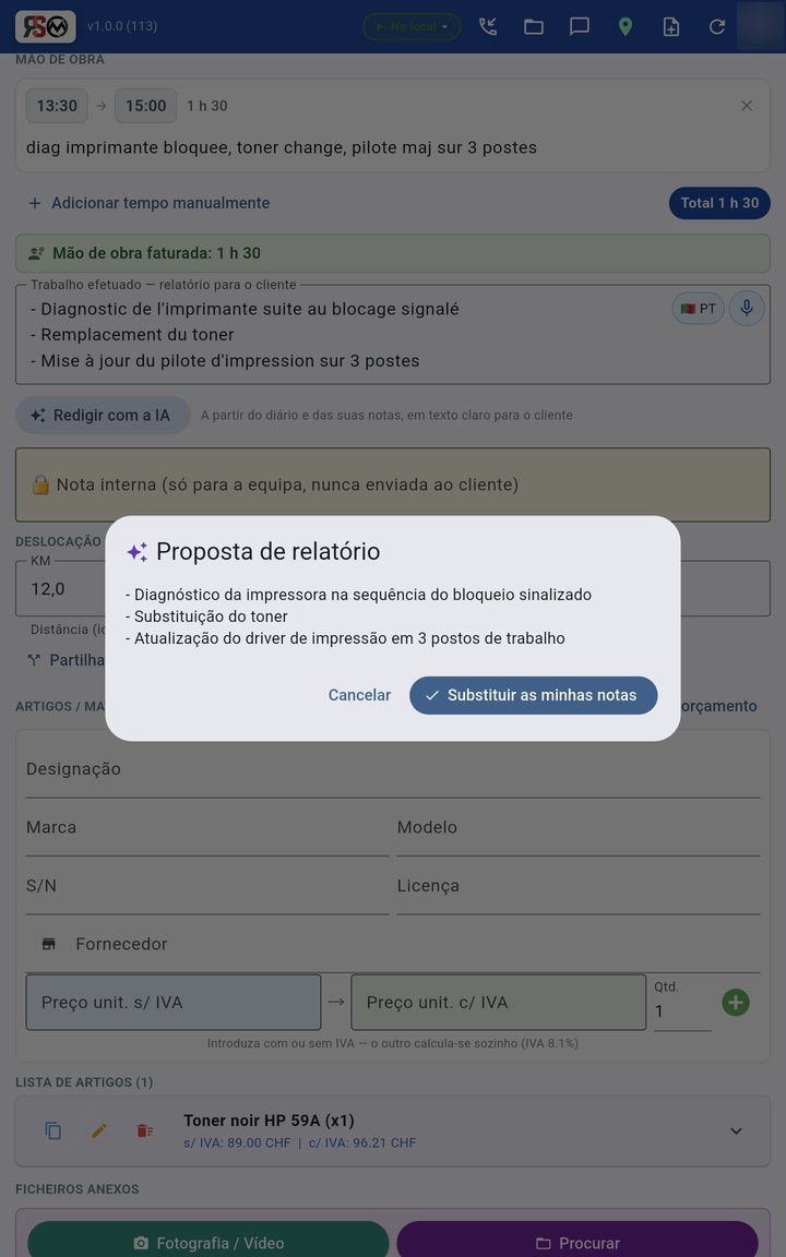 Diário de trabalho e relatório proposto pela IA