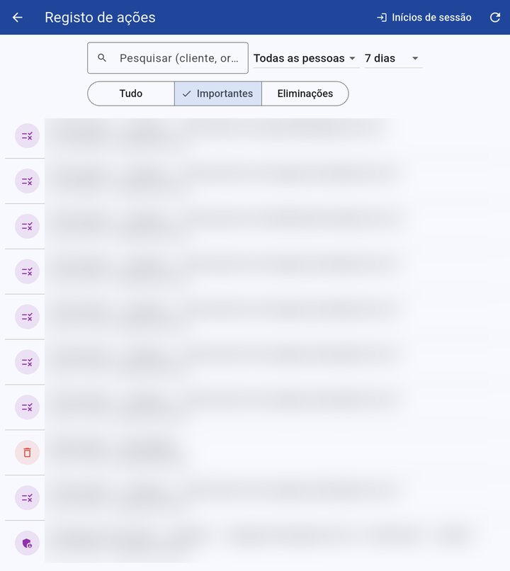 Registo de ações